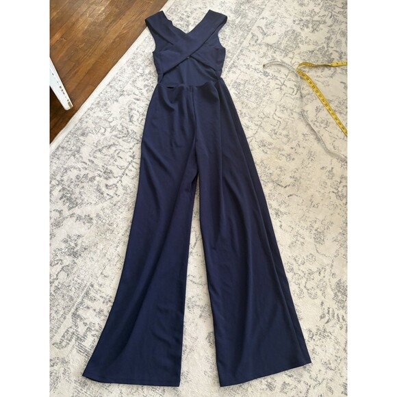Lulus Thinking Out Loud Navy Blue Backless Jumpsuit Size Medium Cocktail Sexy - Picture 3 of 7
